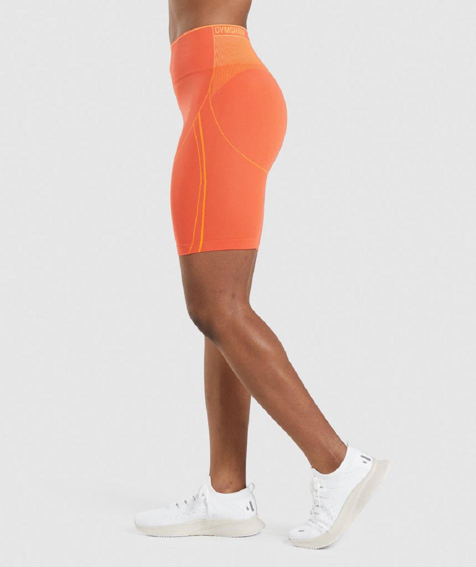 Pantalones Cortos Gymshark Apex Seamless High Rise Corta Mujer Naranjas Albaricoque Naranjas | CO 2771JPQ